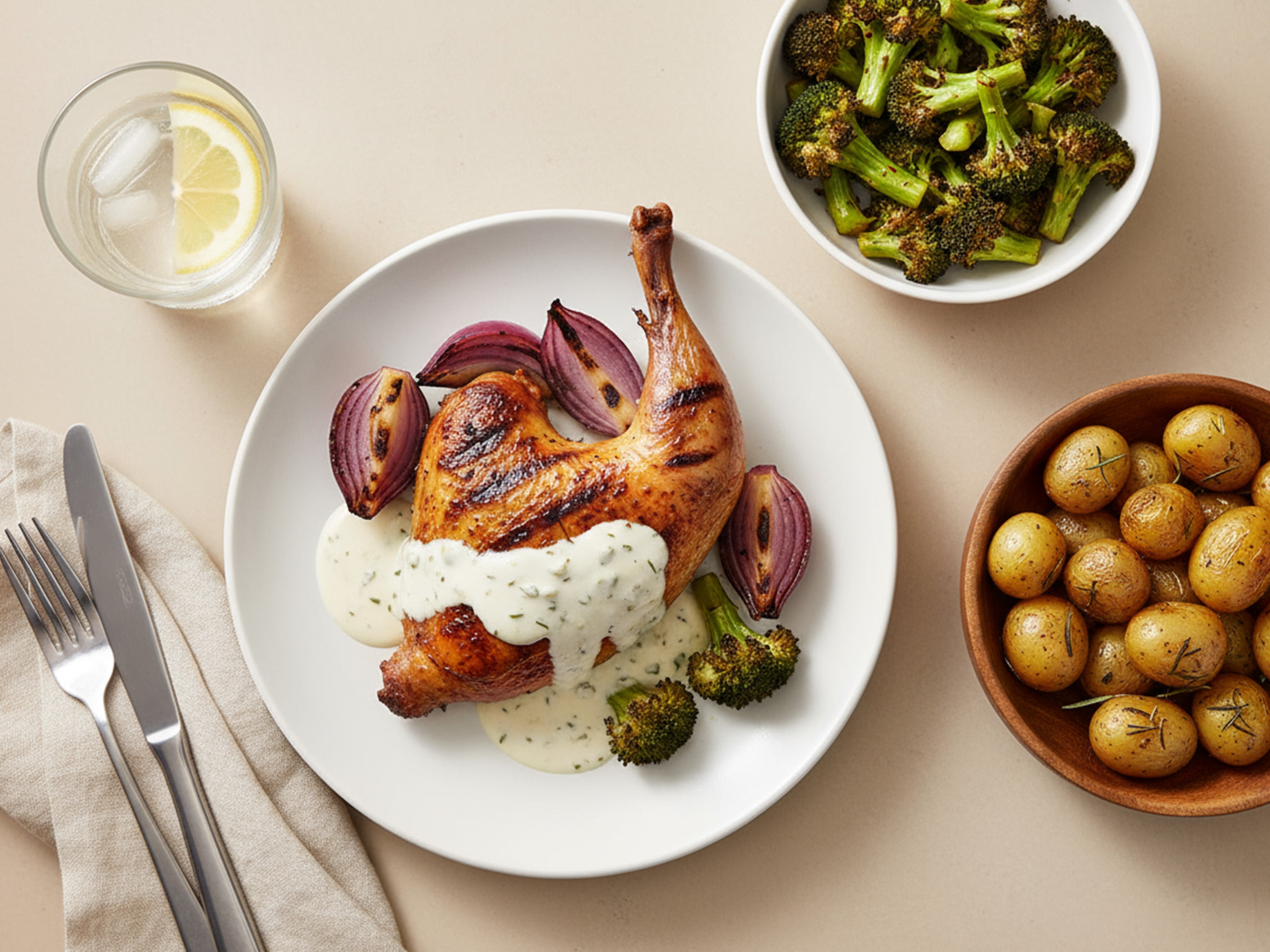 Gegrillter Fasan an Rosmarin Kartoffeln