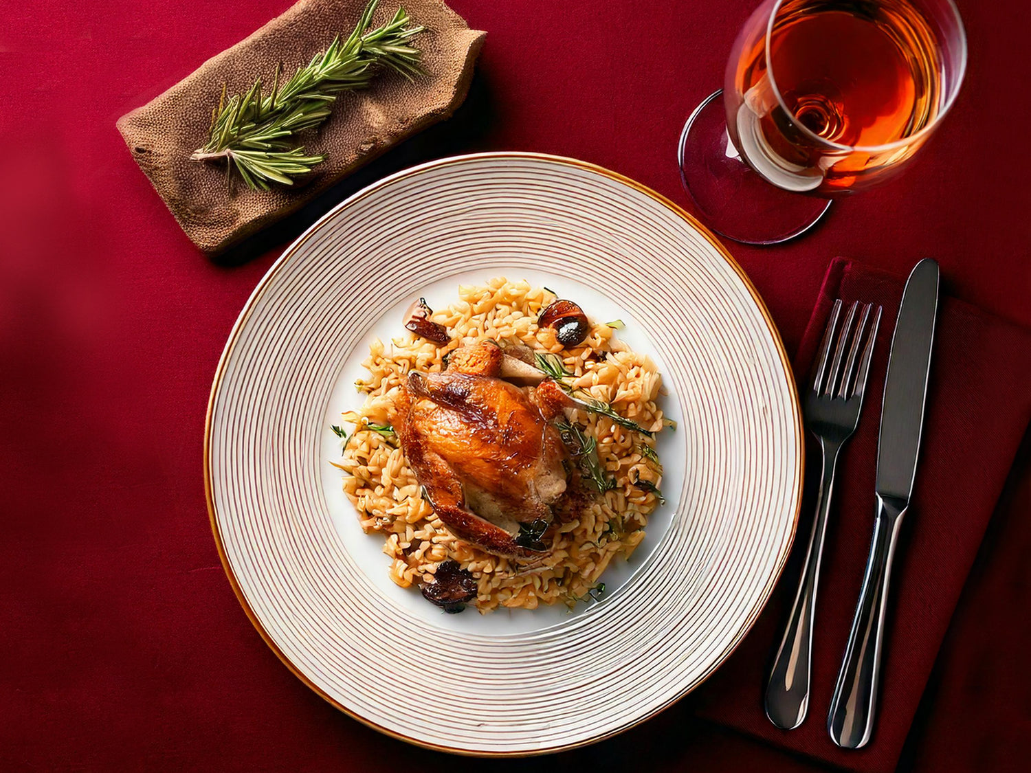 Wachtel auf Edelpilz Risotto