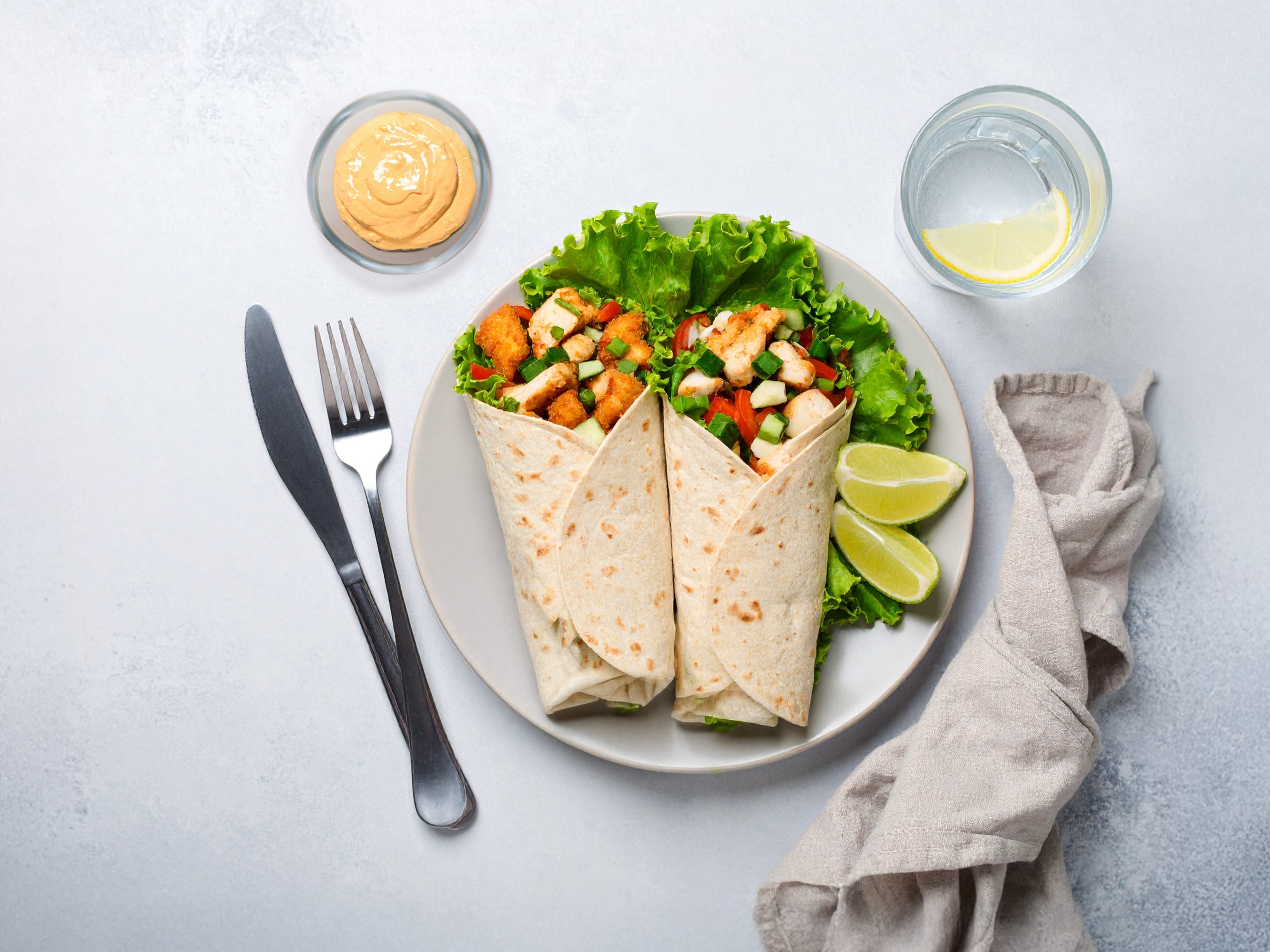 Nugget Wraps mit Burger-Dip