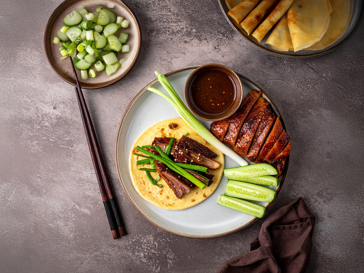 Einfache Pekingente mit chinesischen Pfannkuchen