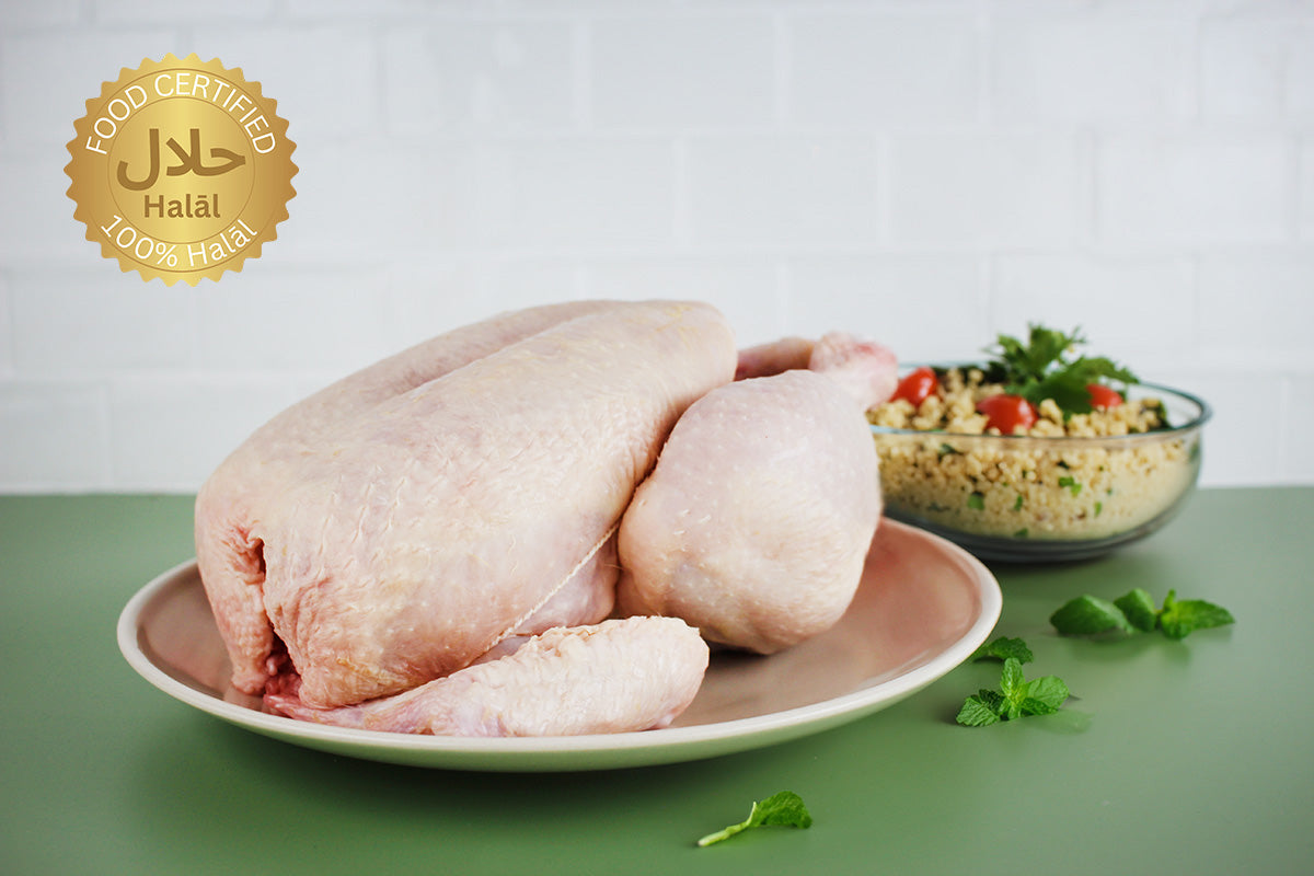 Frisches ganzes Brathähnchen